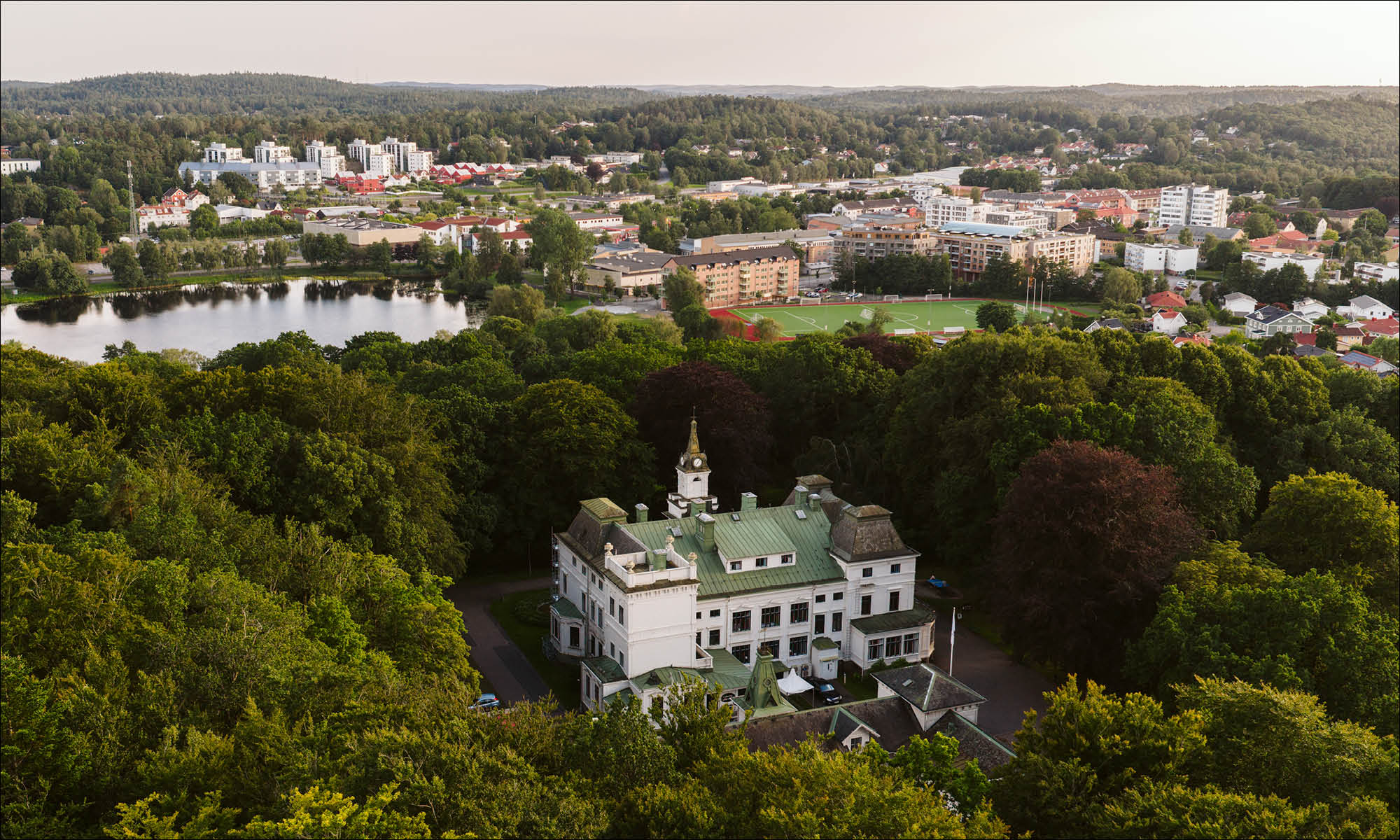 Drönarbild över Mölnlycke